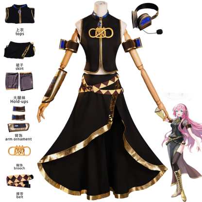 Megurine Luka cosplay costume by Shadora featuring a detailed outfit and vibrant wig, perfect for Halloween or conventions.