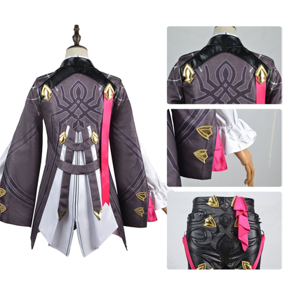 Kafka cosplay costume with high-quality wig from Shadora, featuring detailed design and vibrant colors.