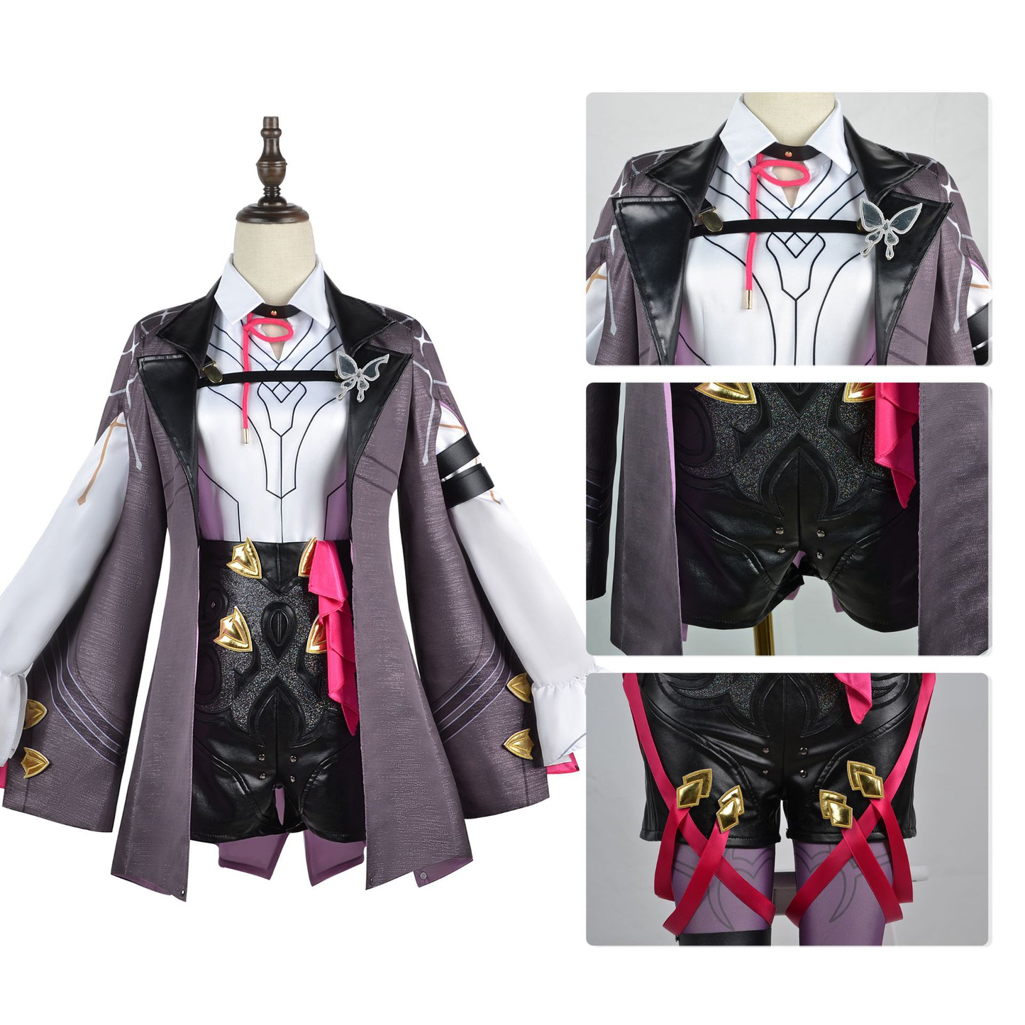 Kafka cosplay costume with high-quality details from Shadora, featuring a realistic wig and intricate design elements.