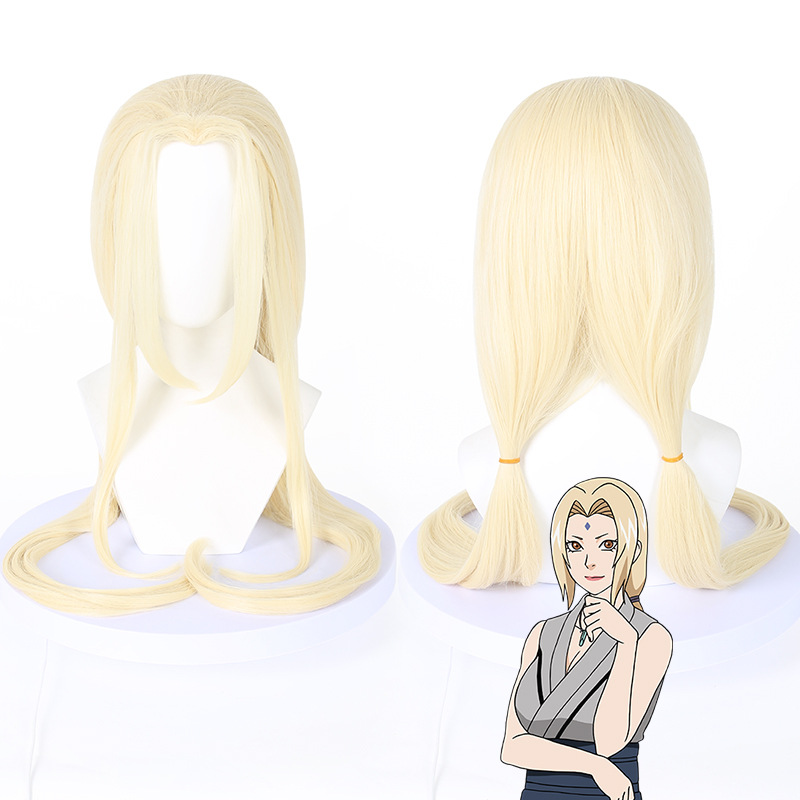 Tsunade cosplay costume with wig by Shadora, showcasing detailed outfit and accessories from the anime Naruto.