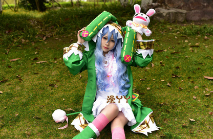 Yoshino Himekawa cosplay costume with wig from Shadora, featuring detailed blue hair and vibrant outfit for anime cosplay.