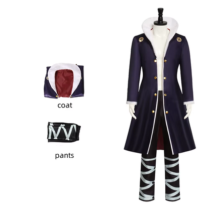 Shadora Chrollo Lucifer cosplay with wig, featuring detailed costume and accessories, ideal for anime fans and cosplay enthusiasts.