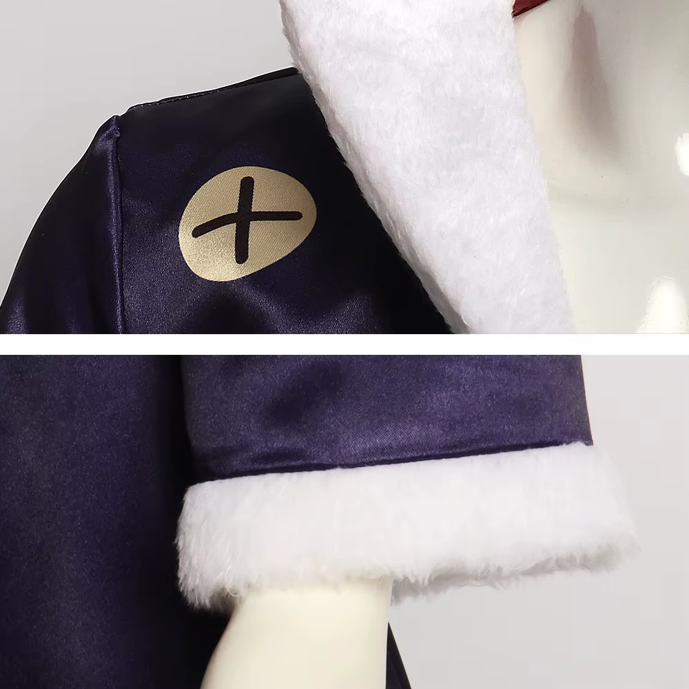 Shadora Chrollo Lucifer cosplay with wig, featuring detailed costume and black hair styled for the character's look.