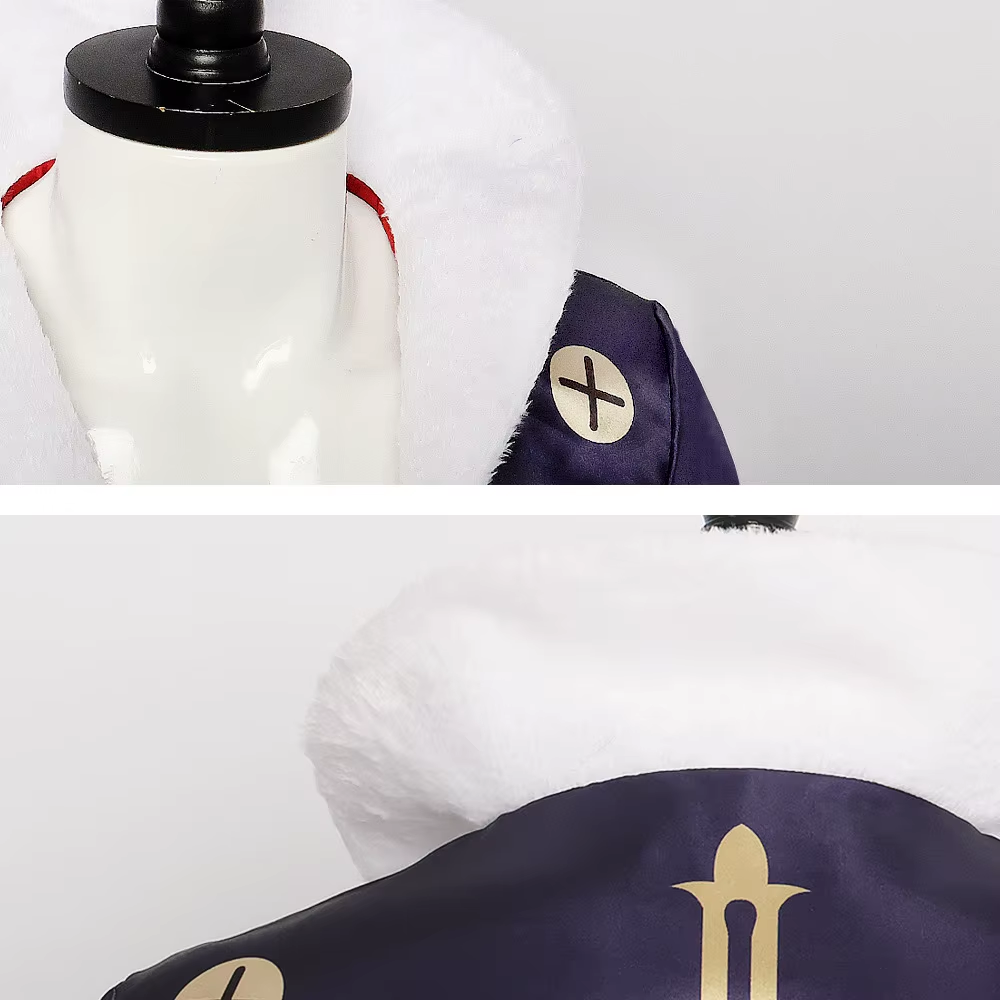 Shadora Chrollo Lucifer cosplay with wig, featuring detailed costume and dark hair, perfect for anime fan costume parties.