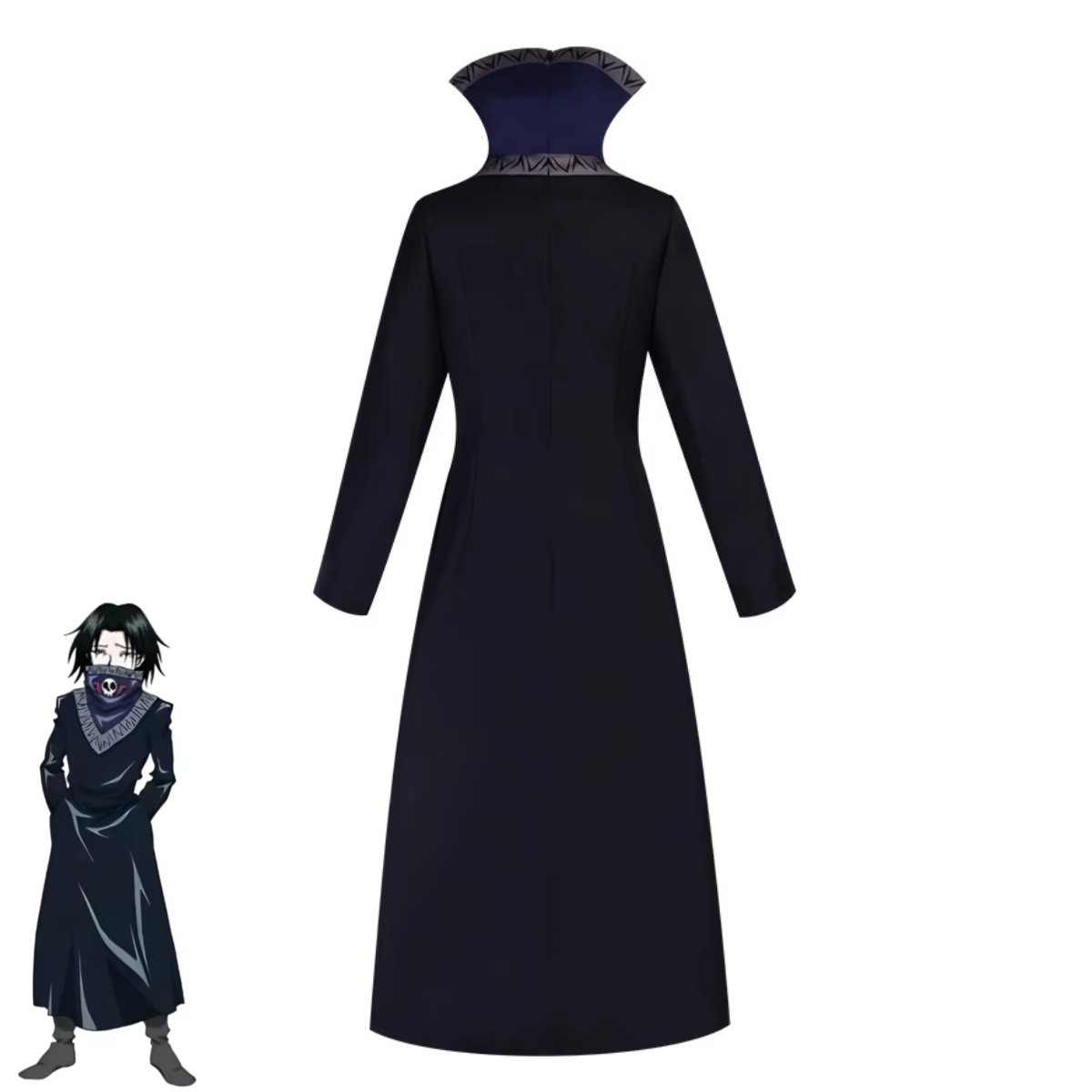 Feitan Portor cosplay with wig from Shadora featuring detailed costume and black hair wig for anime cosplay fans.