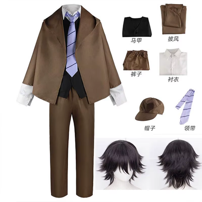 Ranpo Edogawa cosplay costume with wig from Shadora, featuring detailed clothing and styled hair for anime or manga-inspired look.