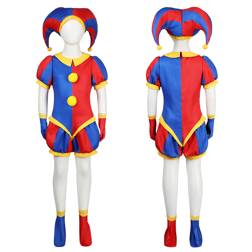 Shadora Pomni cosplay costume featuring vibrant colors and detailed design, perfect for anime and cosplay enthusiasts.