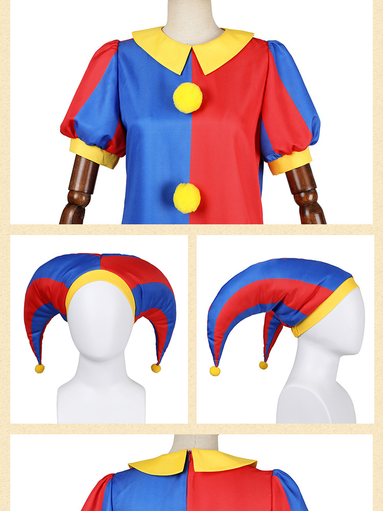 Shadora Pomni cosplay costume featuring colorful, detailed fabric and accessories inspired by the character.