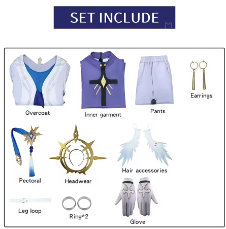 Shadora Sunday Cosplay costume with wig, featuring detailed fabric and vibrant colors, suitable for cosplay and costume events.