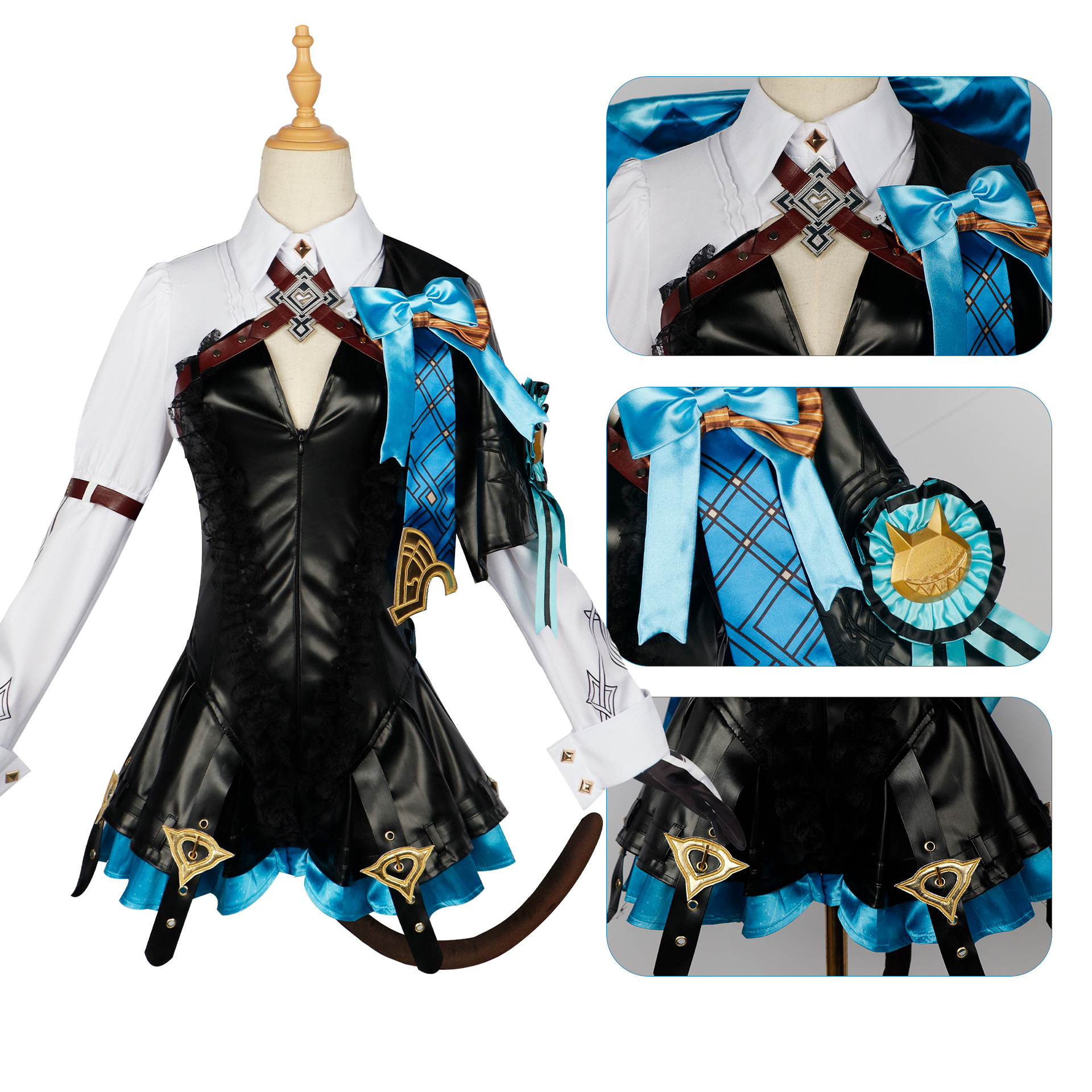 Shadora Lynette cosplay costume with matching wig, featuring detailed design and vibrant colors, styled for a fantasy character look.