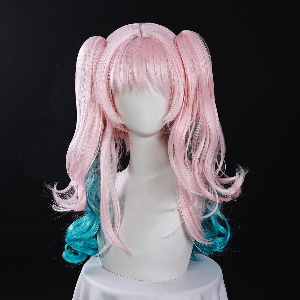 Hyacine cosplay with Shadora wig featuring vibrant blue hair and detailed costume, perfect for anime or cosplay events.