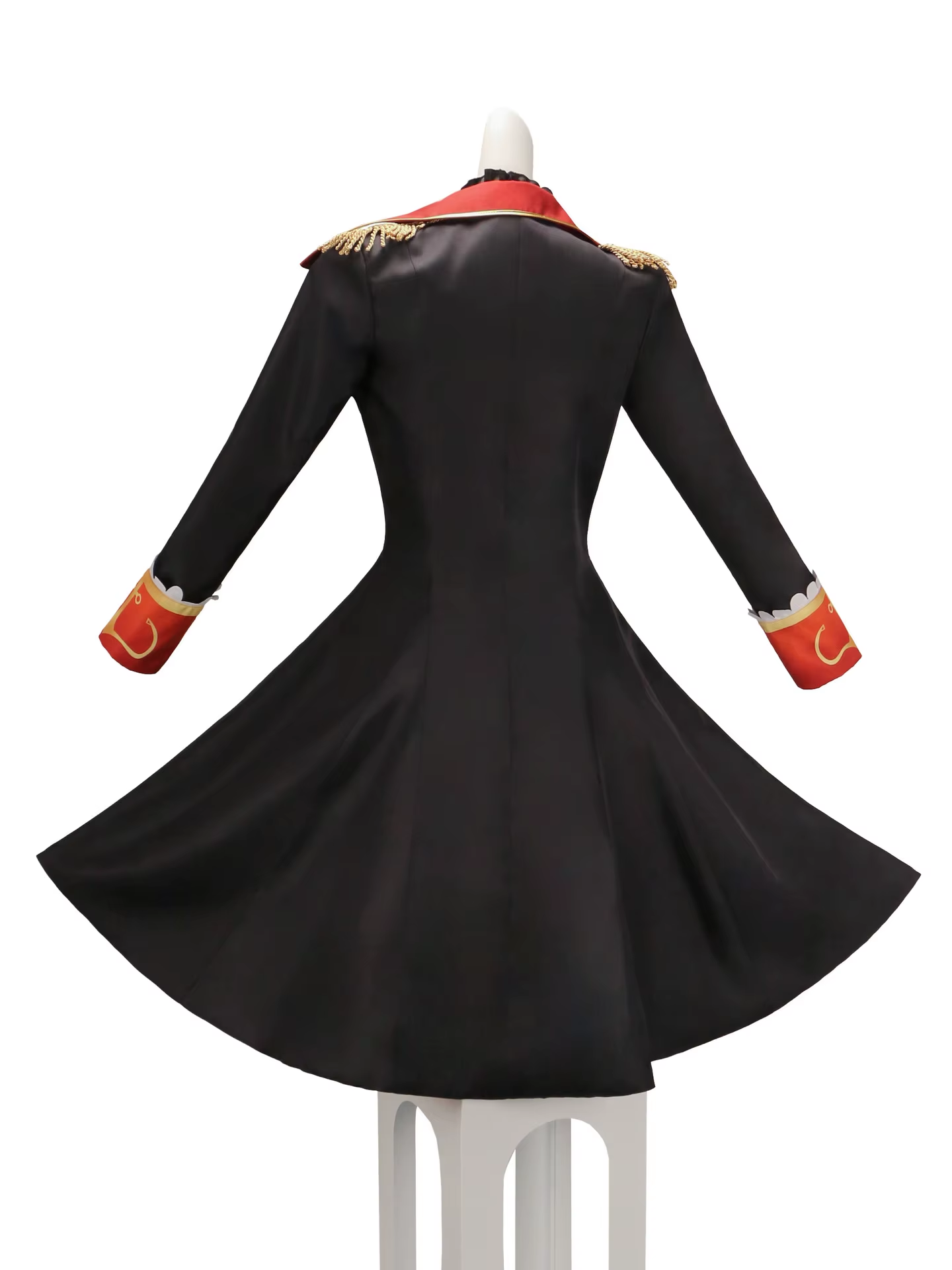 Houshou Marine cosplay costume with red hair wig by Shadora, featuring detailed pirate-themed attire and accessories.