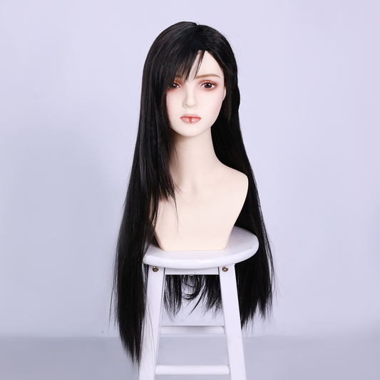 Shadora Tifa cosplay costume with brown wig from Final Fantasy, featuring detailed clothing and accessories for cosplay or costume wear.