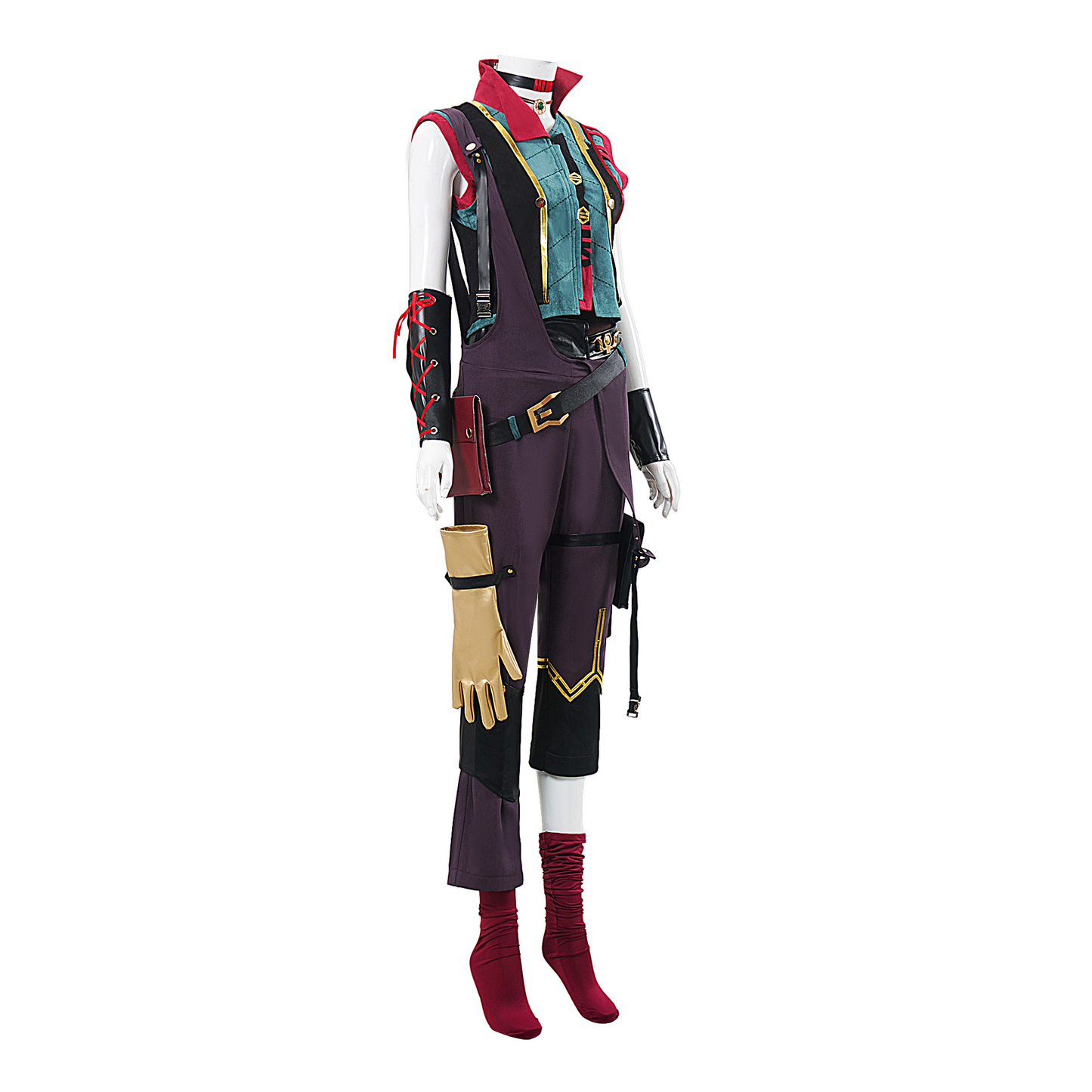 Shadora Jinx Cosplay powder and wig from Arcane, featuring vibrant blue hair and detailed costume elements.