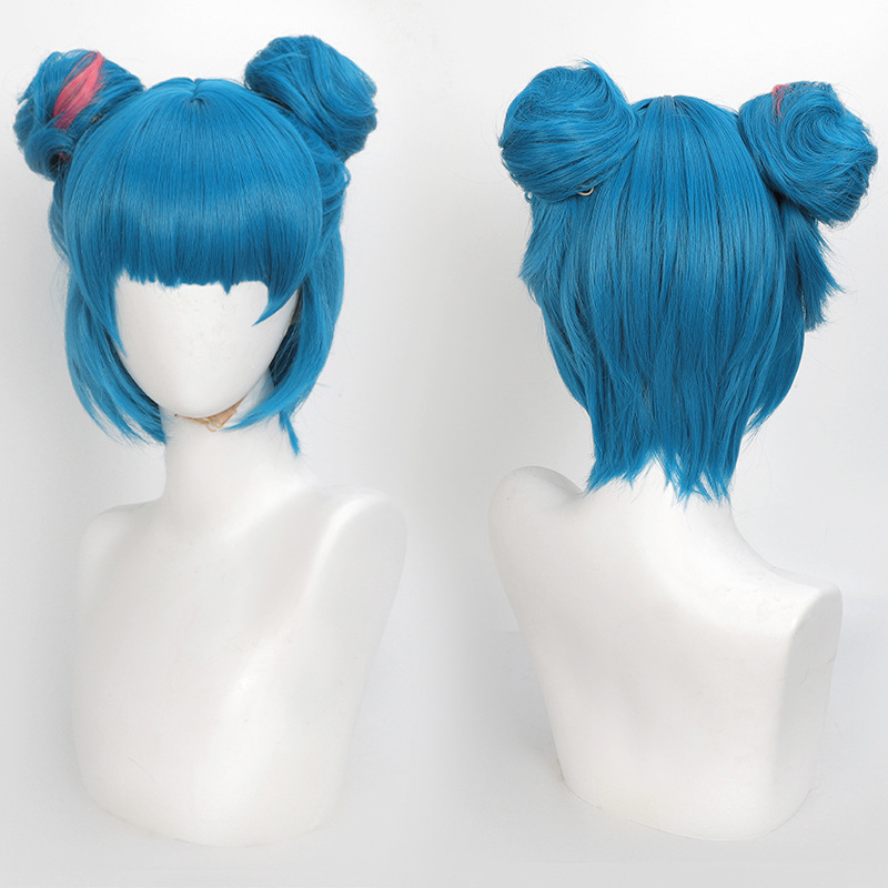 Shadora Jinx Cosplay powder and wig from Arcane, featuring vibrant blue hair and detailed costume elements for cosplay enthusiasts.