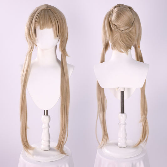 Sandrone cosplay with wig from Genshin Impact by Shadora, featuring detailed costume and vibrant pink hair.