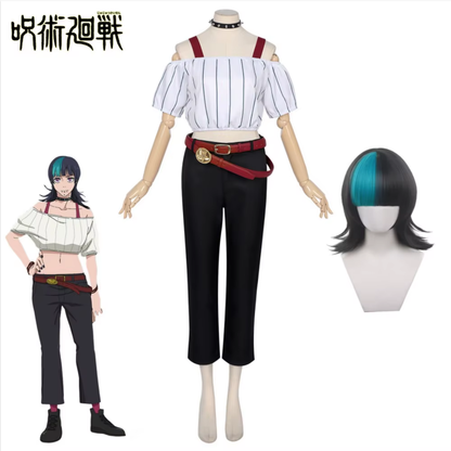 Kirara cosplay and wig from Jujutsu Kaisen, featuring a character costume and matching wig, styled for accurate character representation