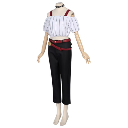 Pink Kirara cosplay costume and matching wig from Jujutsu Kaisen by Shadora, featuring detailed costume and vibrant wig for cosplay.
