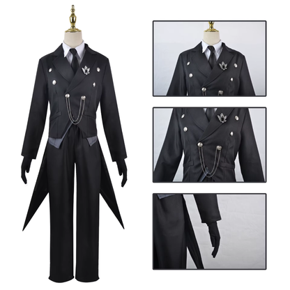 Sebastian Cosplay wig from Kuroshitsuji by Shadora, styled with dark hair and elegant look for cosplay or costume use.