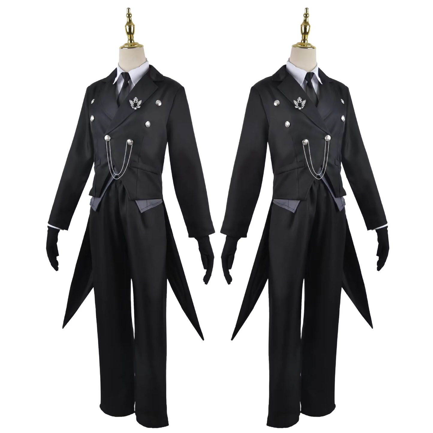 Sebastian Cosplay wig from Kuroshitsuji with black styled hair, designed for cosplay, by Shadora.