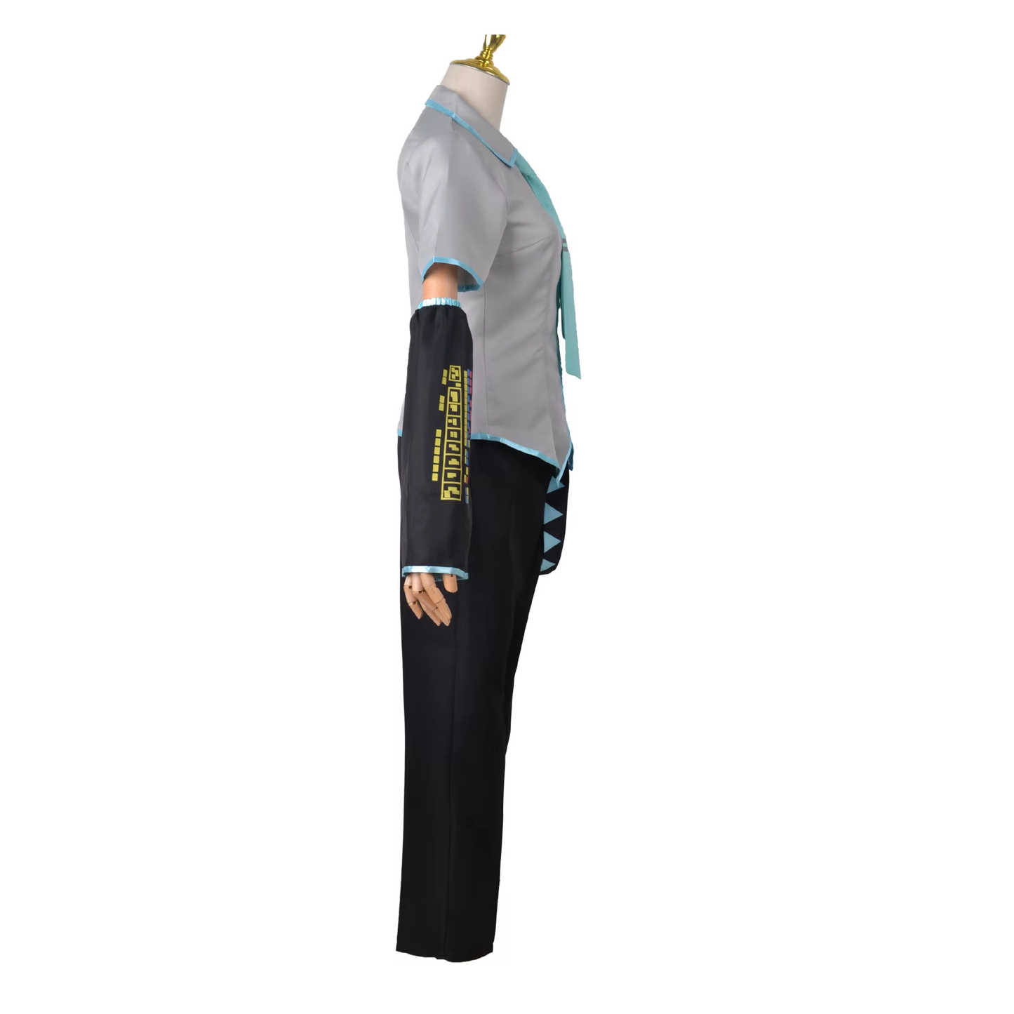 Hatsune Mikuo cosplay costume with wig by Shadora, featuring turquoise wig and detailed costume for anime-inspired dress-up.
