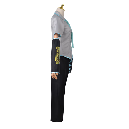 Hatsune Mikuo cosplay costume with wig by Shadora, featuring turquoise wig and detailed costume for anime-inspired dress-up.
