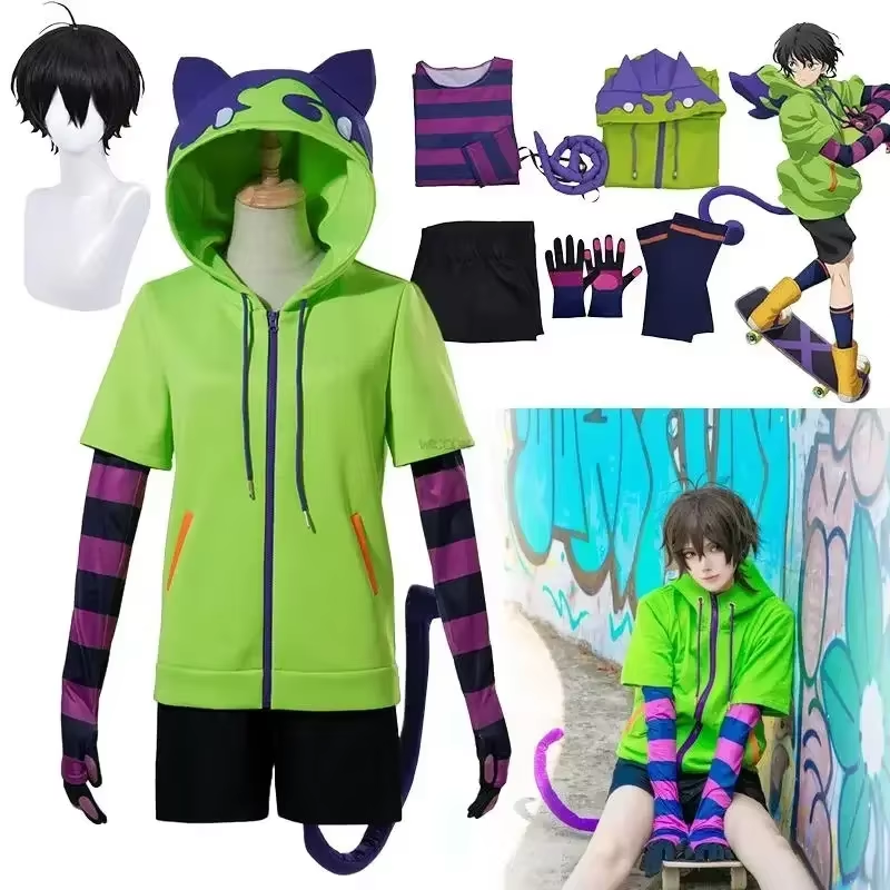 Miya Chinen cosplay costume and wig from Shadora, featuring detailed outfit and styled pink wig for anime character dressing.