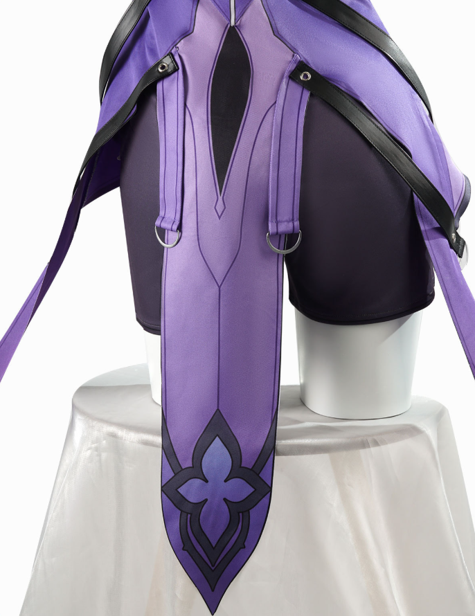 Black Swan cosplay costume with matching wig from Honkai Star Rail, featuring detailed black outfit and styled wig.