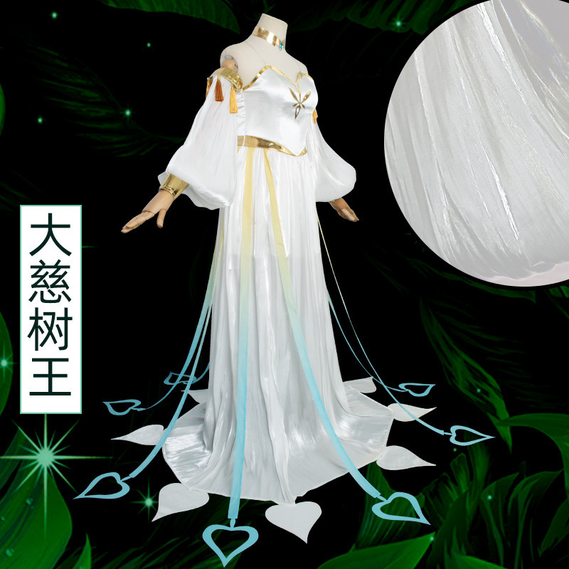 Shadora Rukkhadevata cosplay with matching wig from Genshin Impact, featuring detailed costume and natural-looking hair.