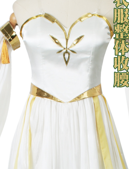 Shadora Rukkhadevata Genshin Impact cosplay costume with wig, featuring detailed floral and fantasy-inspired design.