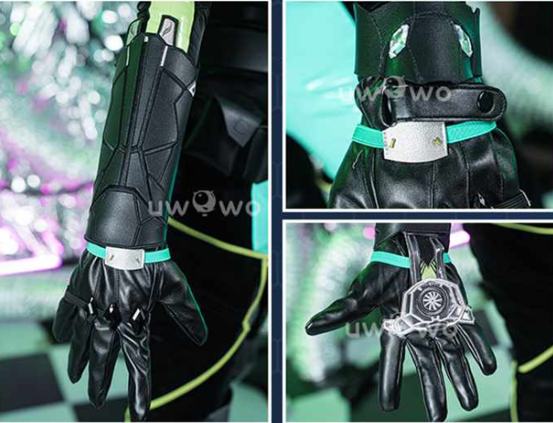 Shadora Viper cosplay costume from Valorant featuring detailed green and black tactical gear and mask, perfect for gaming events.