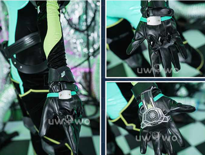 Shadora Viper cosplay costume from Valorant featuring detailed green and black tactical gear and mask, perfect for gaming events.