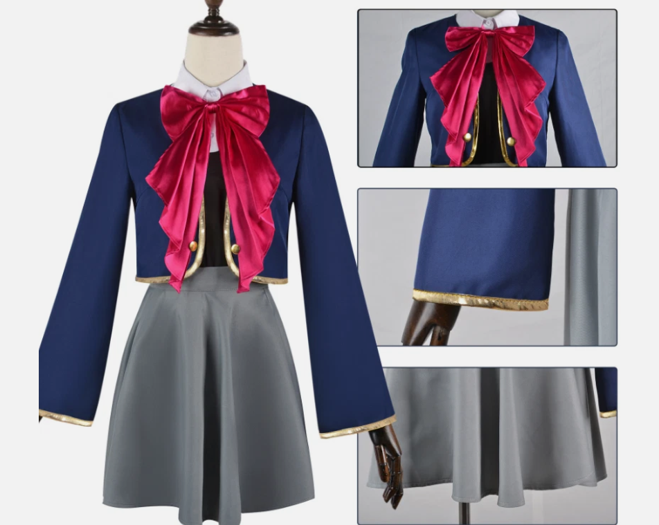 Arima Kana cosplay costume and wig from Oshi no Ko, featuring detailed character outfit and styled pink hair.
