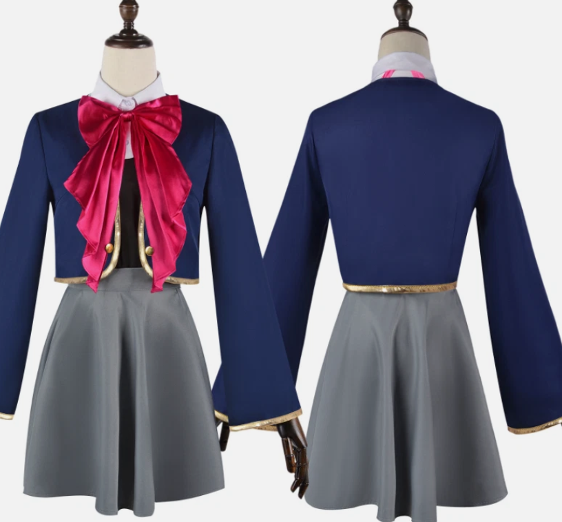 Arima Kana cosplay costume and wig from Oshi no Ko, featuring detailed blue and white outfit with matching hairstyle by Shadora