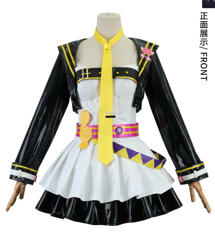Shadora Muse Dash Kagamine Rin cosplay with blonde wig, detailed costume, and accessories, perfect for anime and gaming fans.