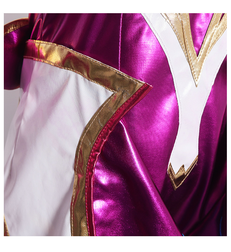 Yıldız Muhafızı Akali cosplay costume with wig from League of Legends, featuring detailed armor and vibrant hair for gaming cosplay.