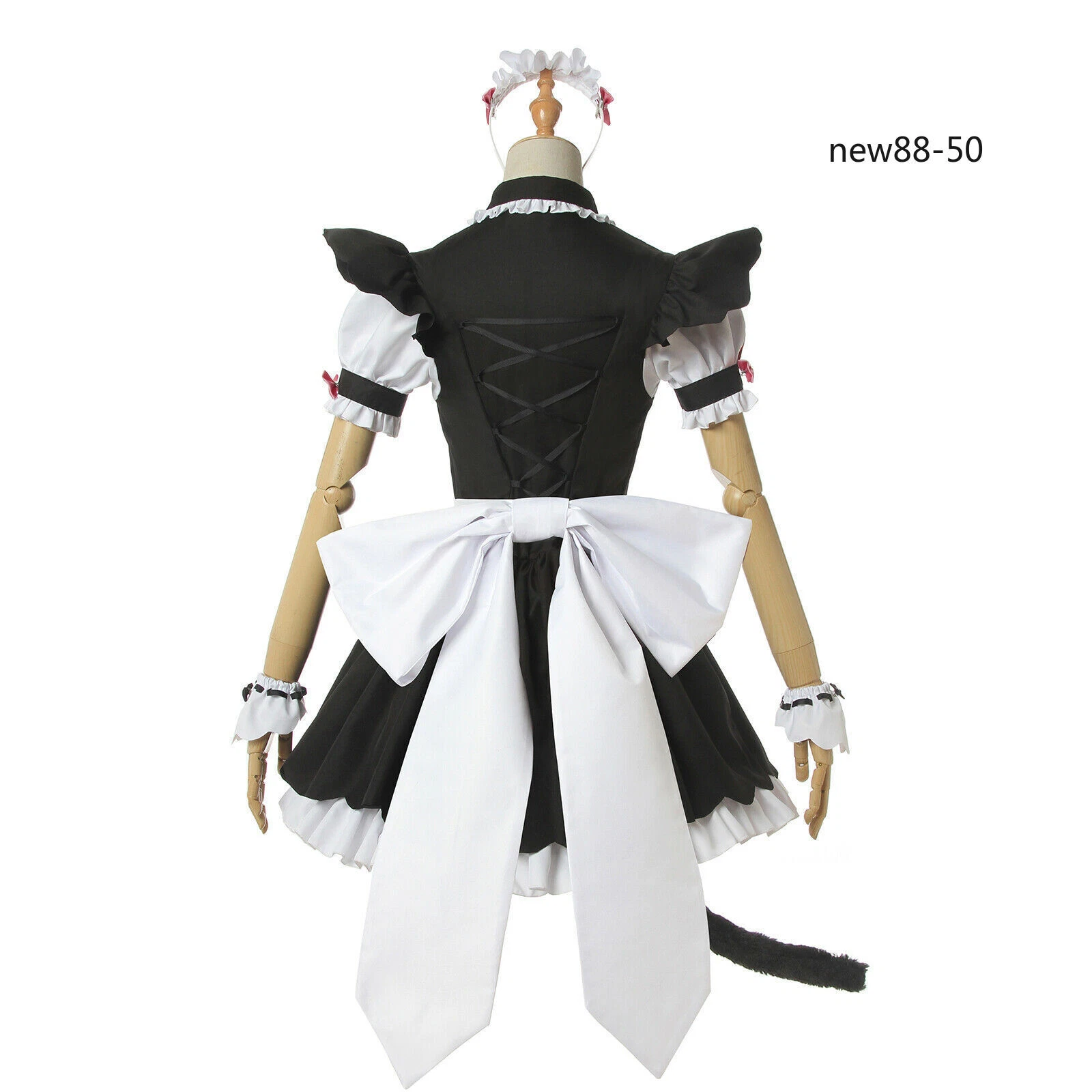 Shadora Chocola Vanilla Cosplay with matching Peruk wig, featuring detailed costume and accessories on a mannequin.