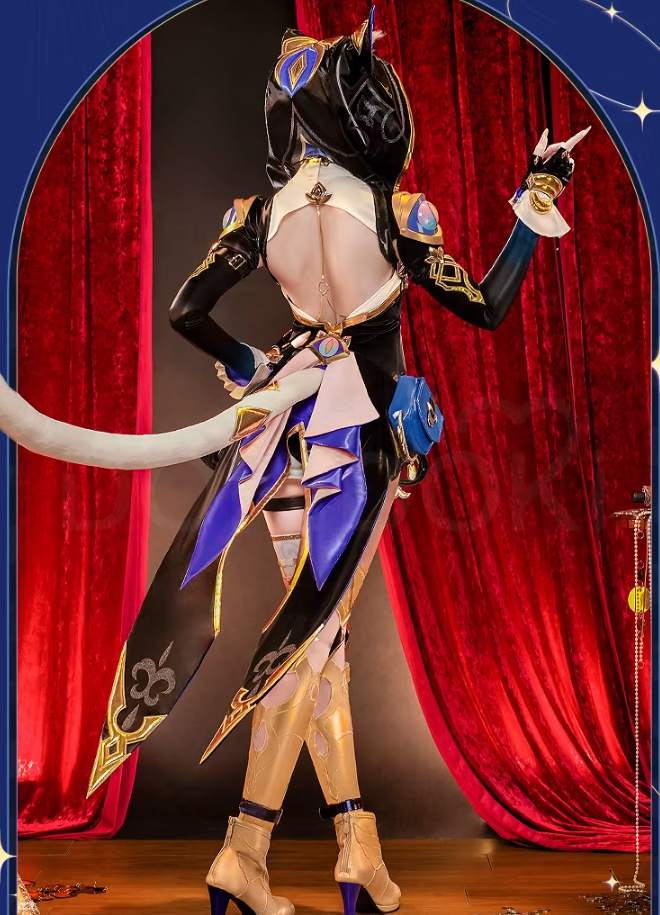 Shadora SR Kalite Cipher cosplay costume with wig from Honkai: Star Rail, featuring detailed design and vibrant colors.