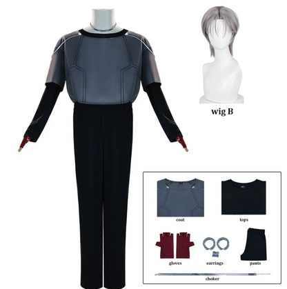Eprolo Till Cosplay and Peruk alien stage costume with green makeup and costume details, suitable for cosplay or stage performance