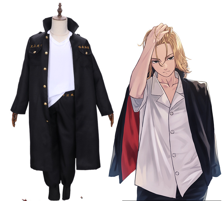 Tokyo Revengers Mikey cosplay uniform by Shadora, featuring a detailed navy jacket and accessories inspired by Mikey's character.