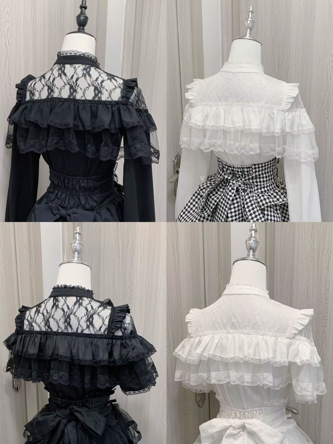 Shadora Jirai Kei Kawaii Lolita blouse with lace details, featuring a soft pastel color and delicate fabric design.