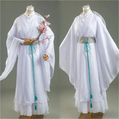 Xie Lian cosplay costume with wig from Shadora, featuring intricate traditional Chinese-inspired clothing and styled wig.