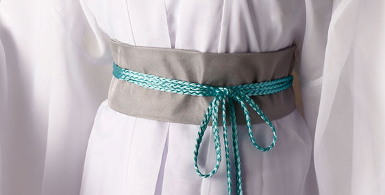 Shadora Xie Lian cosplay costume with wig, featuring detailed traditional Chinese-inspired robes and long silver hair.