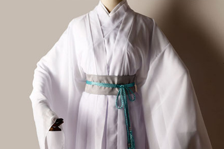 Xie Lian cosplay costume with wig, detailed traditional Chinese attire from Shadora featuring intricate patterns and vibrant colors.