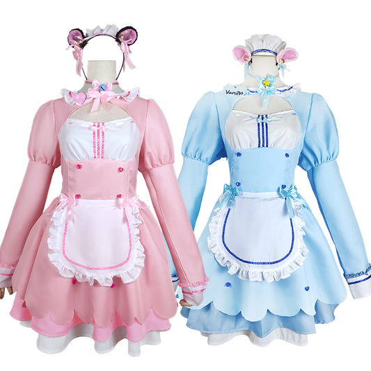 Shadora Vanilla Chocola Cosplay with matching wig, featuring detailed costume and accessories for a charming, anime-inspired look.