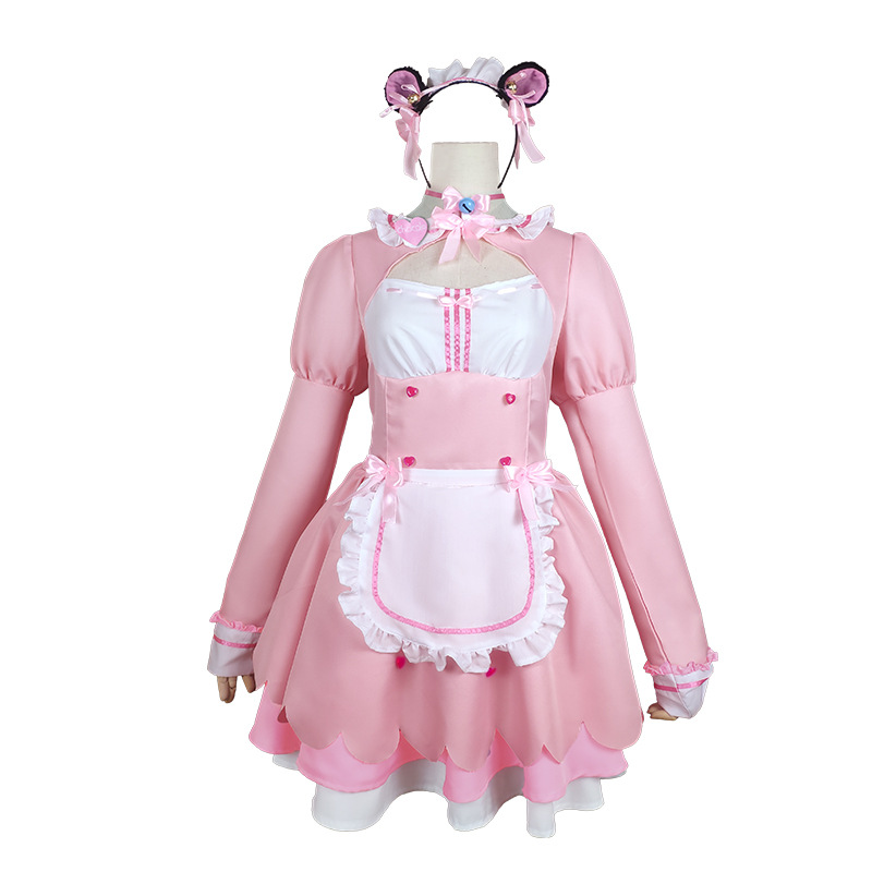 Shadora Vanilla Chocola Cosplay with wig, featuring detailed costume and accessories, perfect for cosplay or themed events.