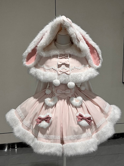 Cute Lolita dress set with bunny details, featuring two matching outfits by eprolo, perfect for children or special occasions.