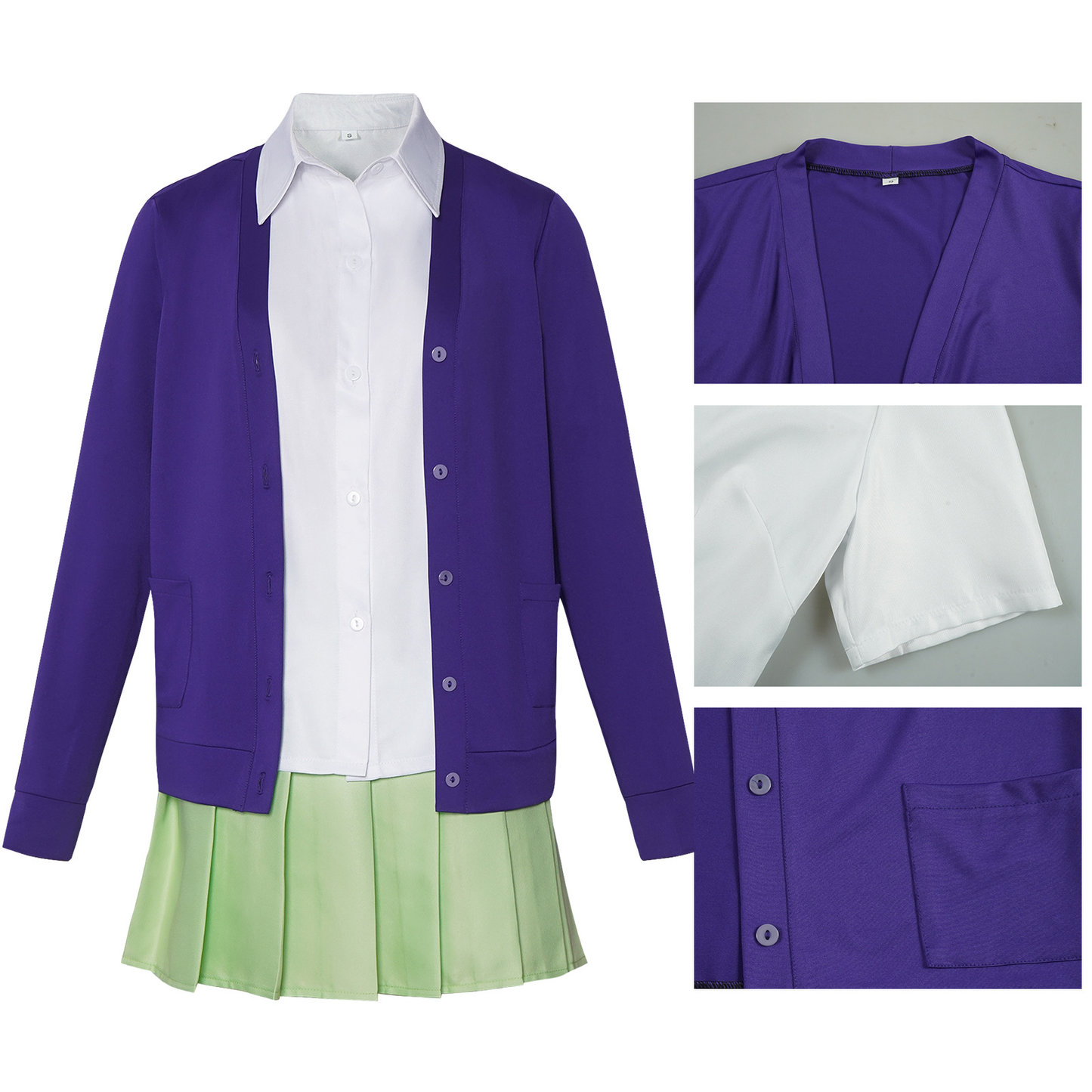 Nino Nakano cosplay with wig from The Quintessential Quintuplets, featuring her signature hairstyle and school uniform, by Shadora.