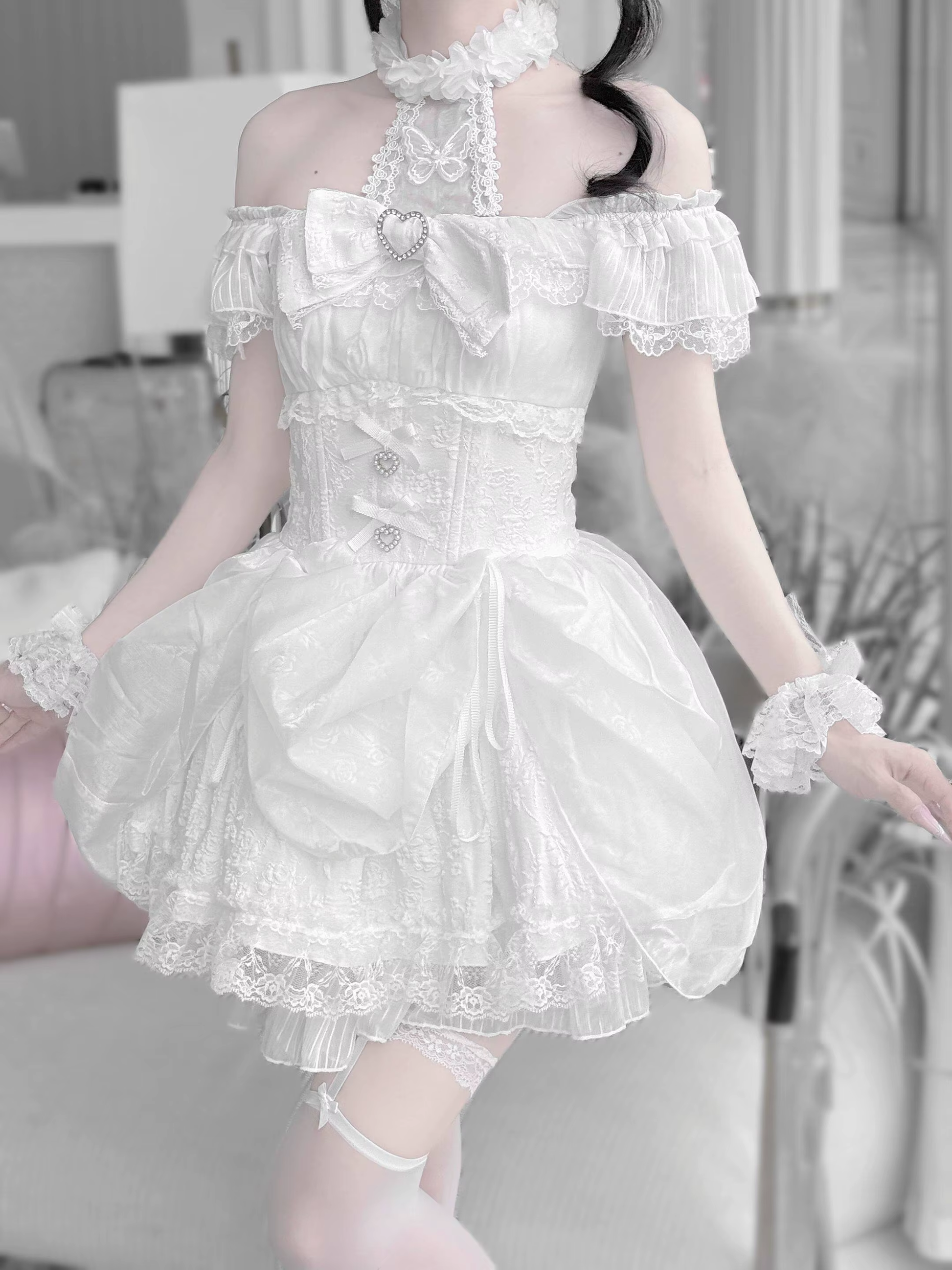 Elegant Gothic Lolita dress by eprolo featuring intricate lace details and a dark, romantic style, perfect for gothic fashion enthusiasts.