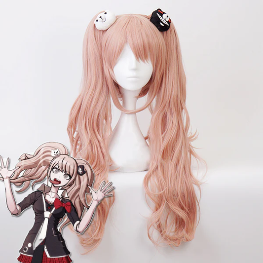 Enoshima Junko cosplay with wig from Danganronpa by Shadora, featuring detailed costume and vibrant pink hair.